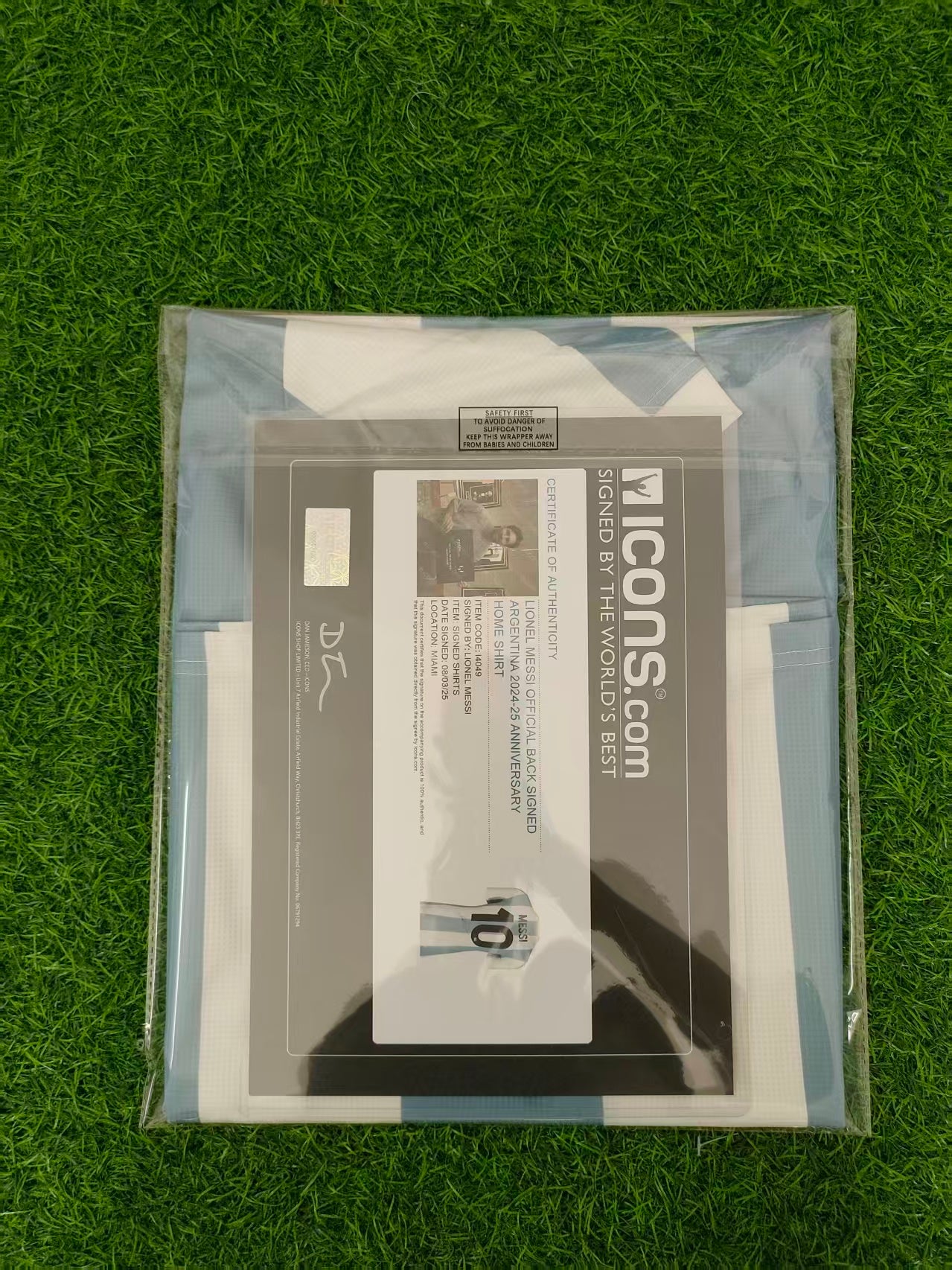 Camisa autografada da Argentina 22/23 de Messi Icons coa