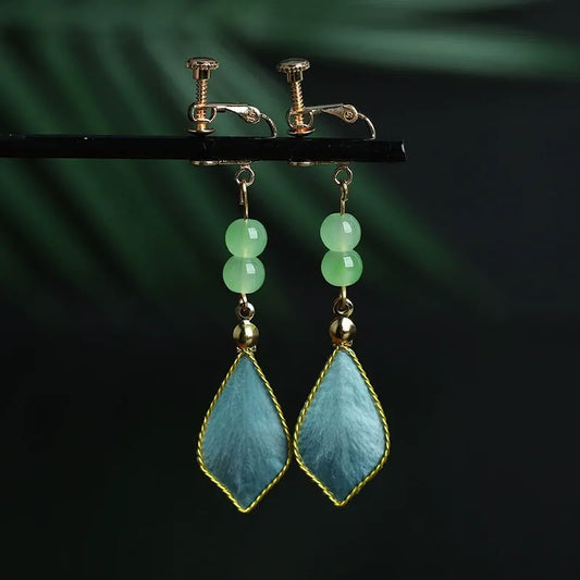 Handmade Earrings|Cyan Ripple