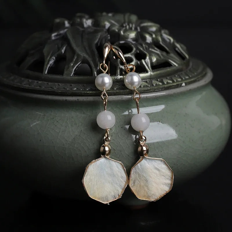 Vintage Earrings|White Tide