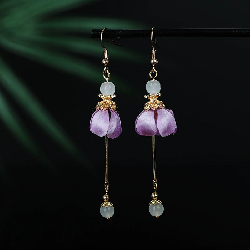 Vintage Earrings|Purple Aster