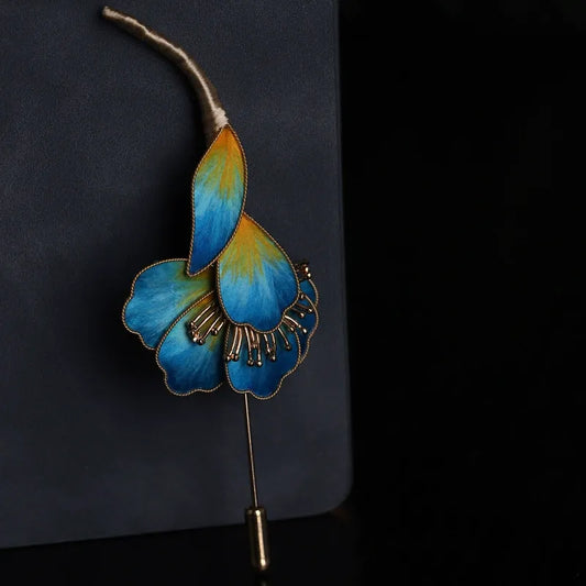 Vintage Brooch|Cyan Sparrow