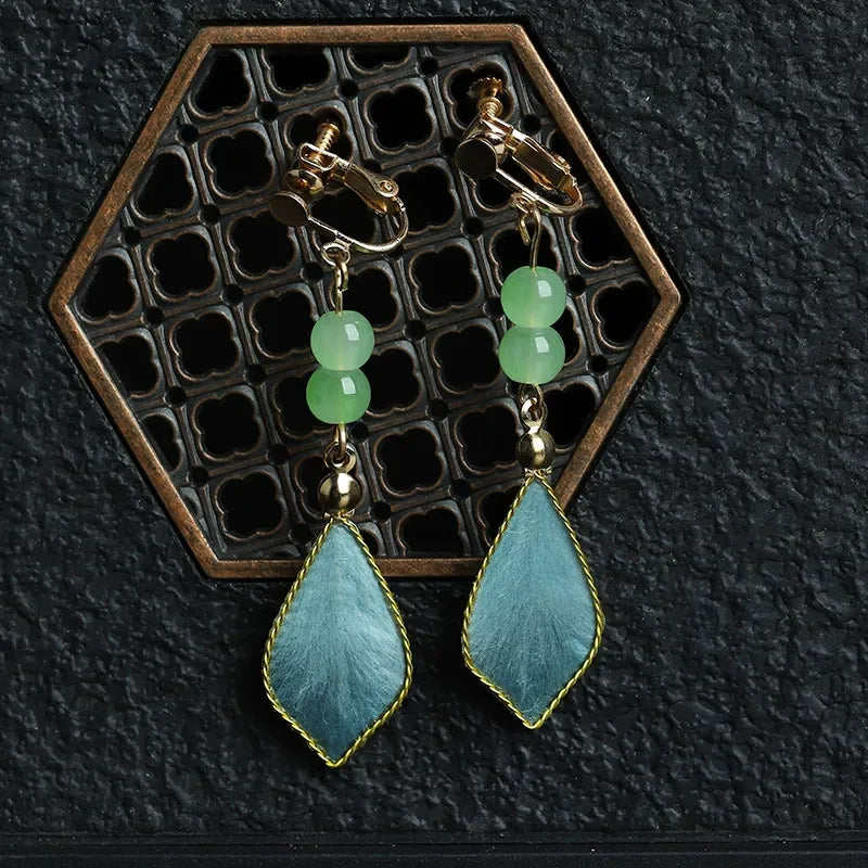 Handmade Earrings|Cyan Ripple