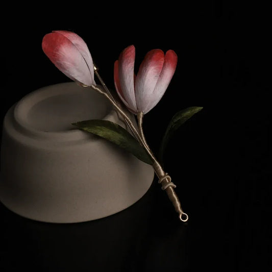 Handmade Brooch/Pink Peach Blossom