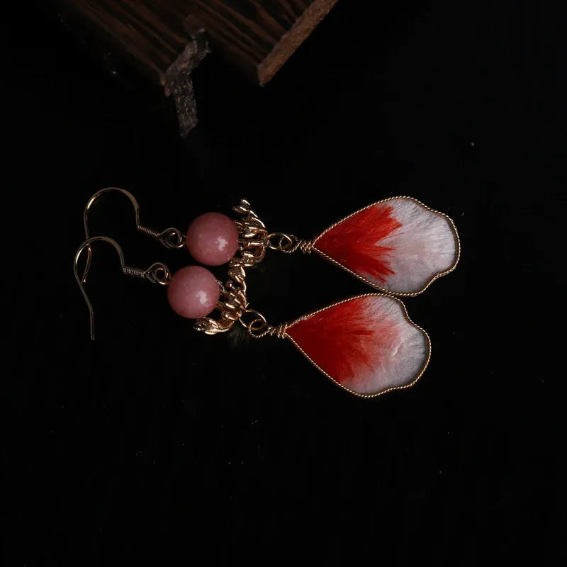 Luxury Dangle Earrings|Scarlet Silk