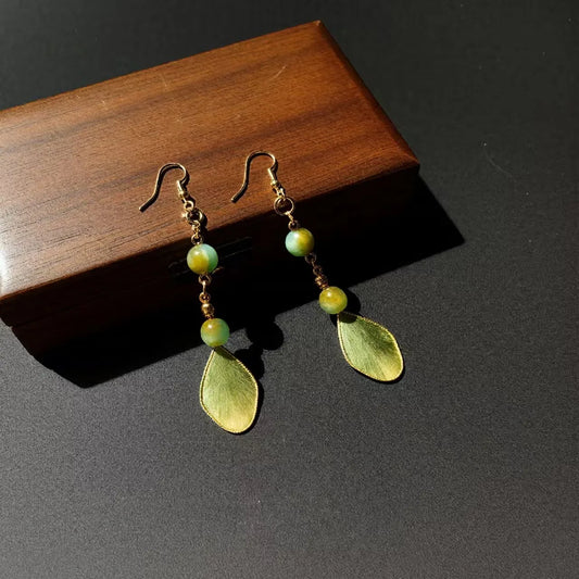 Artisanal Dangle Earrings | Emerald Drape