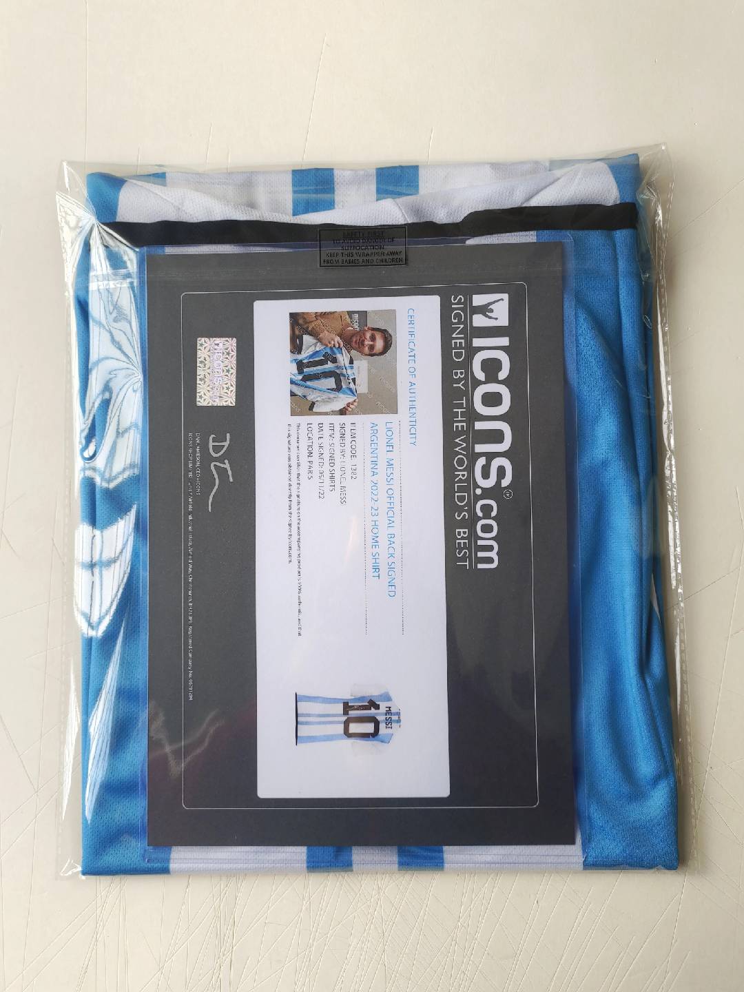 Messi Argentina 22/23 Season Home Autograph Jersey Icons coa