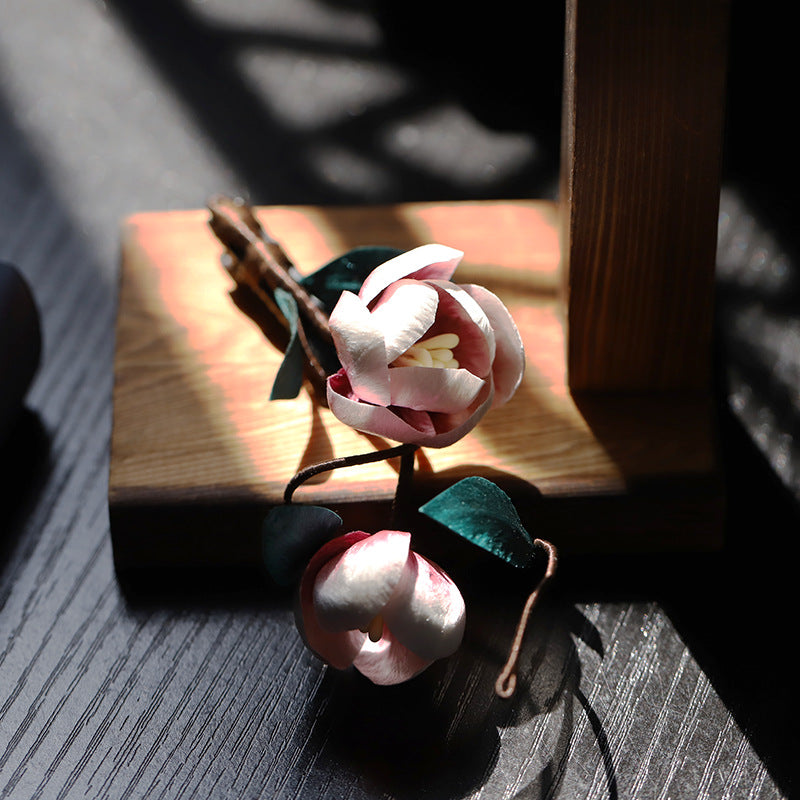 Rong flower Earrings: Wearable Silk Art for a Statement Look