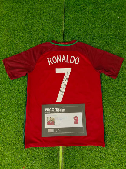 Cristiano Ronaldo Portuguese national 2016 Season Euro Autograph Jersey lcons coa