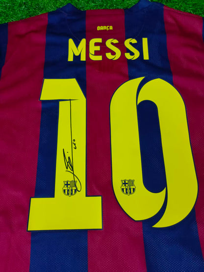 Camiseta autografiada de Messi 14/15 Barcelona icons coa