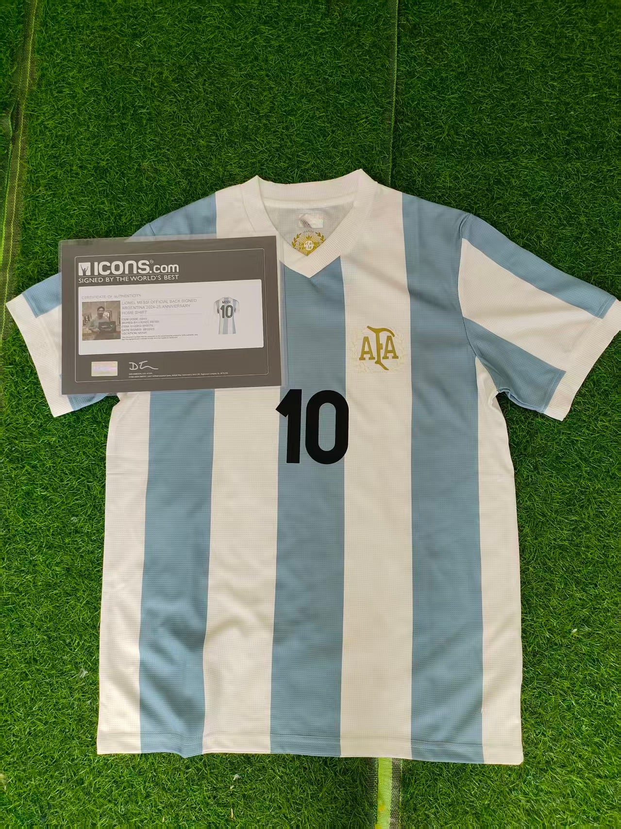 Camisa autografada da Argentina 22/23 de Messi Icons coa