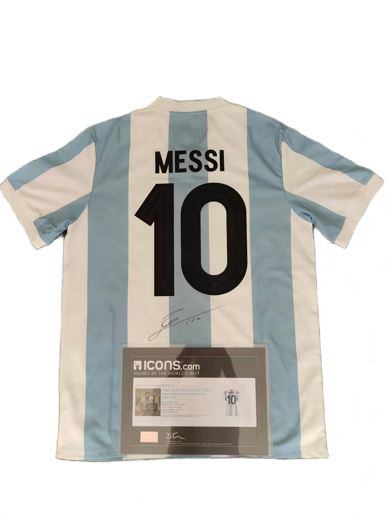 Camisa autografada da Argentina 22/23 de Messi Icons coa