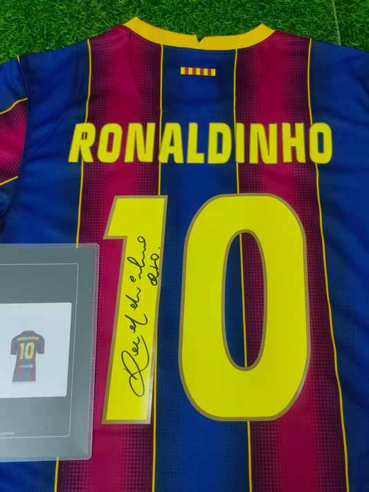 Barcelona Ronaldinho Autographed Jersey