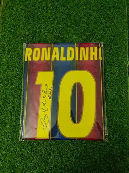 Barcelona Ronaldinho Autographed Jersey