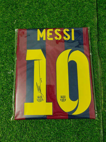 Camiseta autografiada de Messi 14/15 Barcelona icons coa