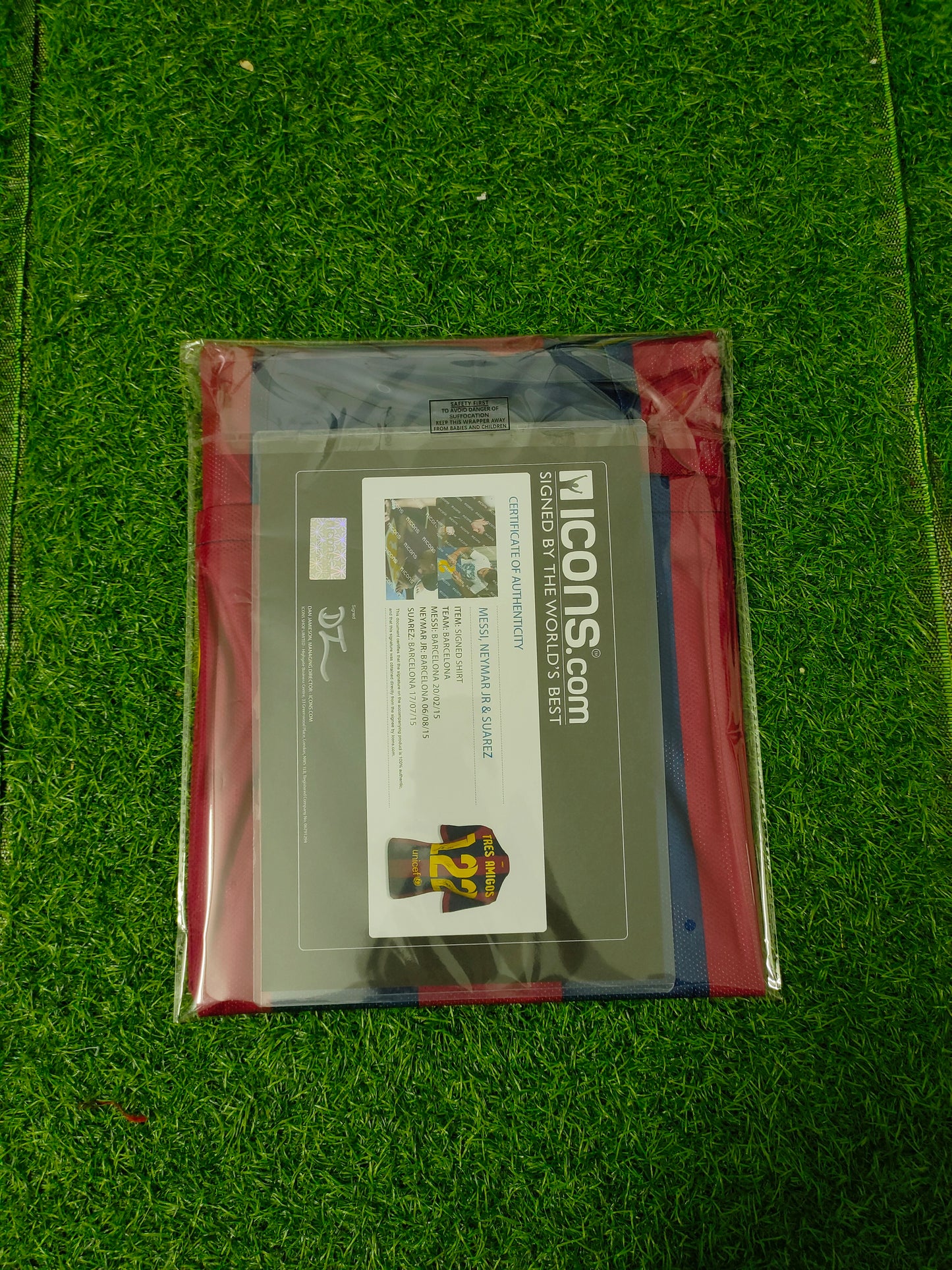 Official Authentication: Autographed by Lionel Messi and Luis Suárez