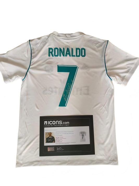 Cristiano Ronaldo Real Madrid 17/18 Season Home Autograph Jersey Icons coa