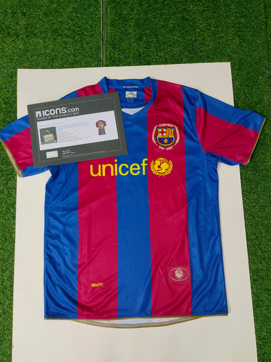 Messi and Yamal Dual Autographs Hand-Signed Jersey ICONS Authenticated