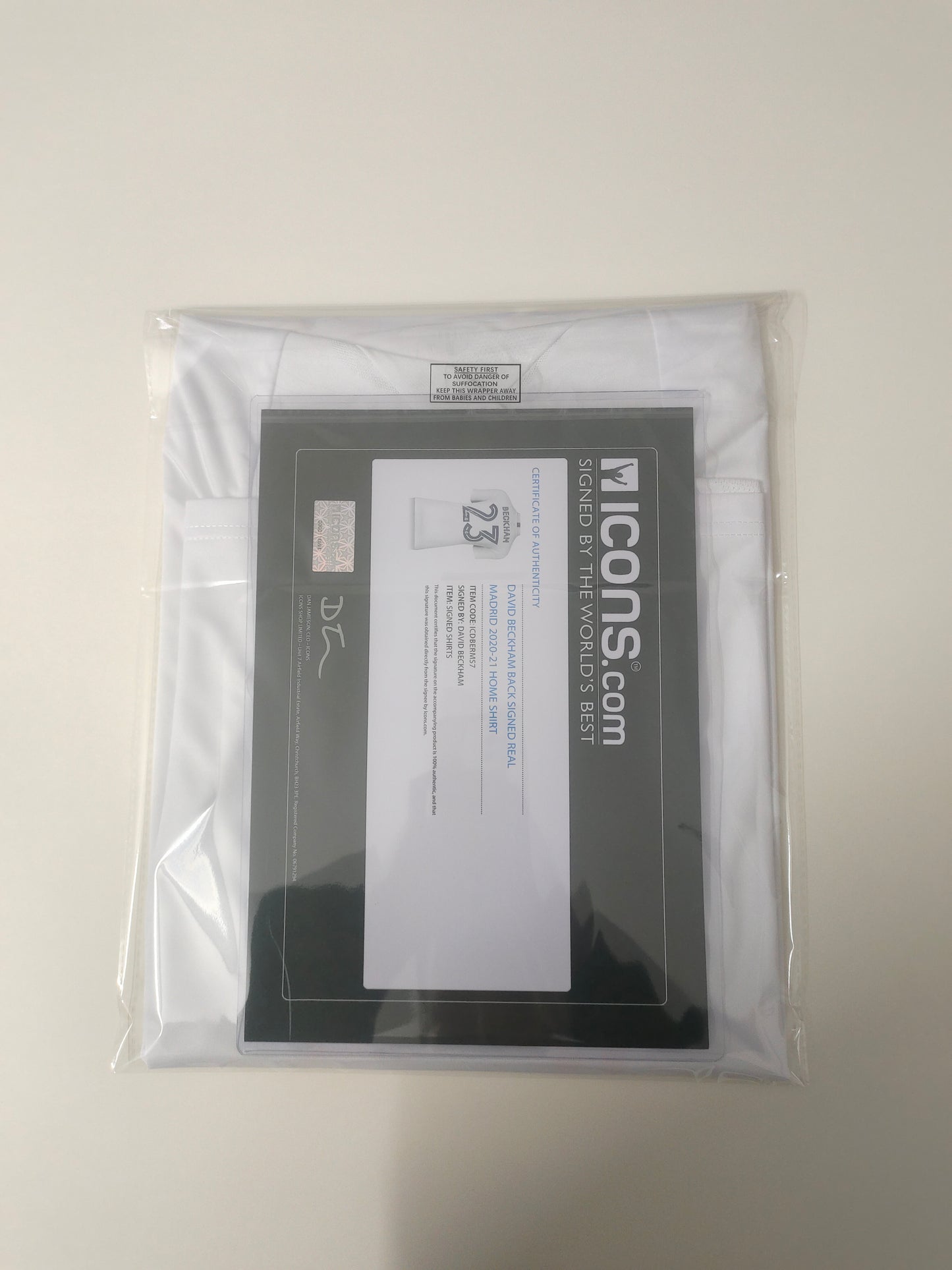 Real Madrid David Beckham Autographed Jersey