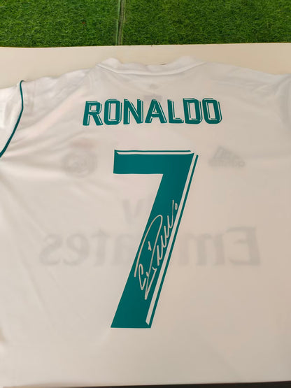 Camiseta autografiada de Cristiano Ronaldo Real Madrid Temporada 17/18 Local icons coa