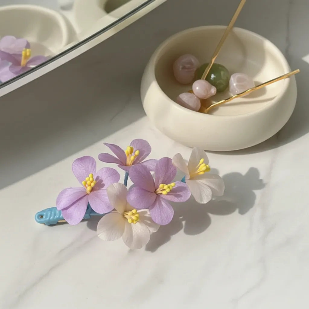 Handmade Hair Clip|Purple Cluster