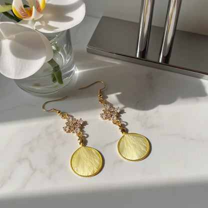 Artisanal Dangle Earrings |Golden Silk