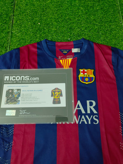 Official Authentication: Autographed by Lionel Messi and Luis Suárez