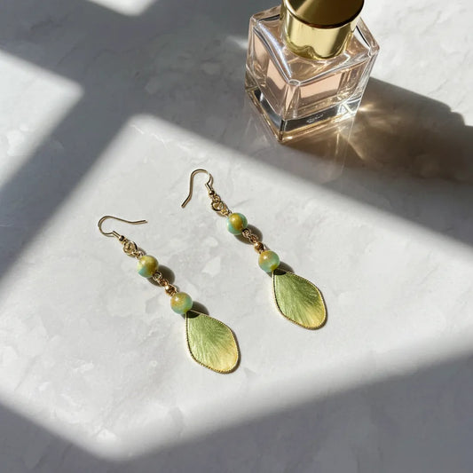 Artisanal Dangle Earrings | Emerald Drape