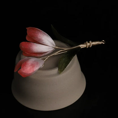 Handmade Brooch/Pink Peach Blossom