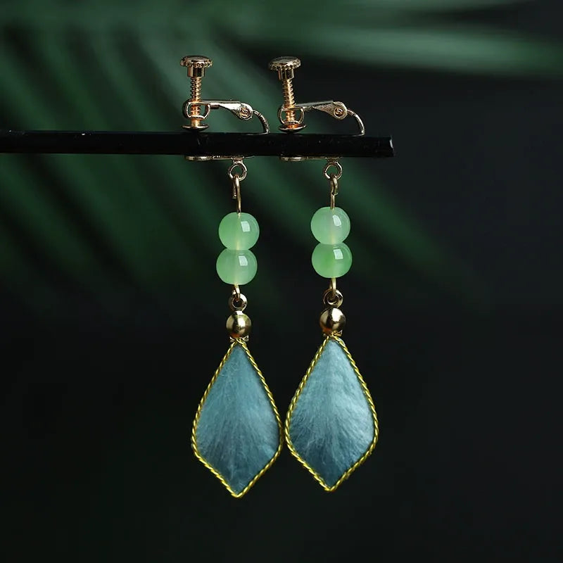 Handmade Earrings|Cyan Ripple