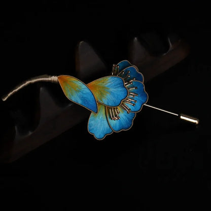 Vintage Brooch|Cyan Sparrow