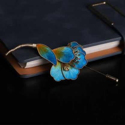 Vintage Brooch|Cyan Sparrow