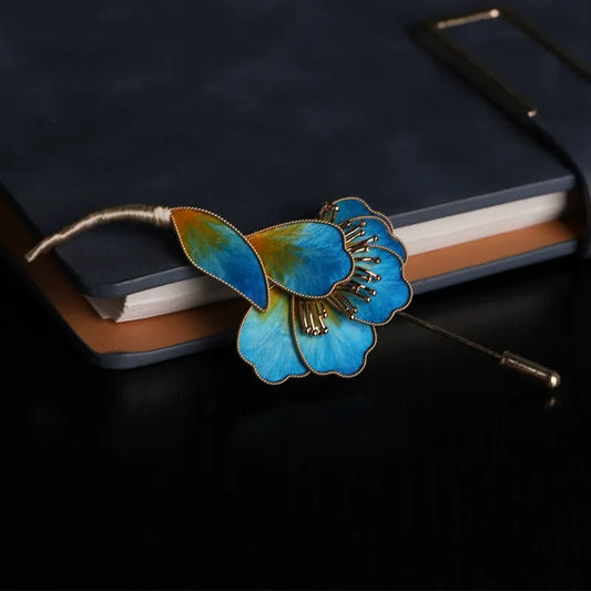 Vintage Brooch|Cyan Sparrow