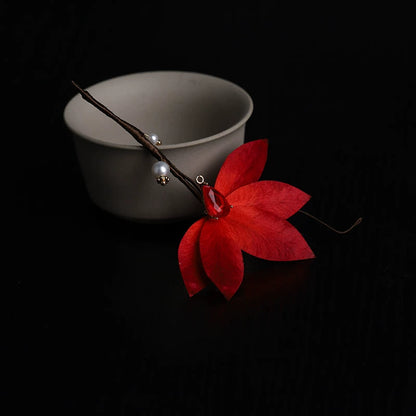 Vintage Hair Clip|Scarlet Lotus