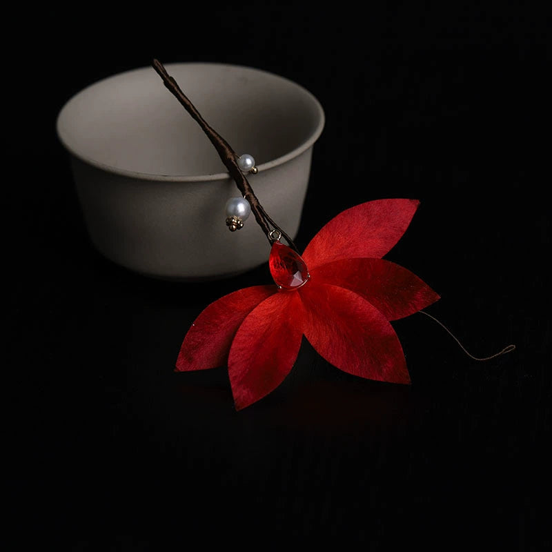 Vintage Hair Clip|Scarlet Lotus