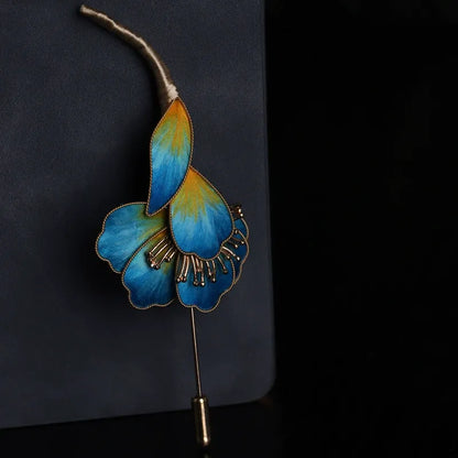 Vintage Brooch|Cyan Sparrow