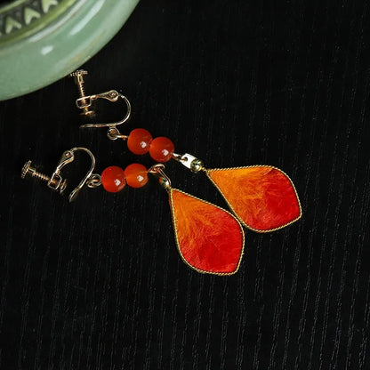 Luxury Dangle Earrings|Scarlet Silk