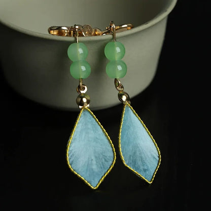 Handmade Earrings|Cyan Ripple