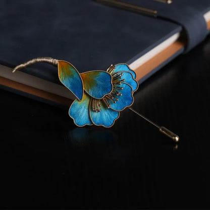 Vintage Brooch|Cyan Sparrow