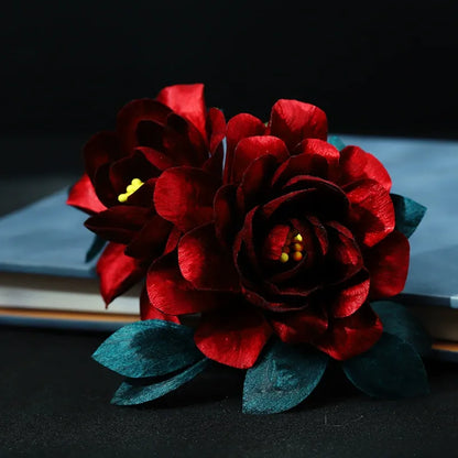 Handmade Hair Clip|Scarlet Peony