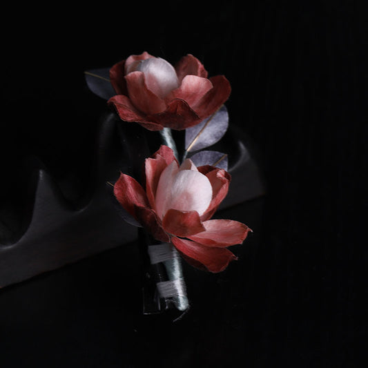 Artisanal Hairpin| Scarlet Epiphyllum