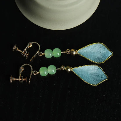 Handmade Earrings|Cyan Ripple