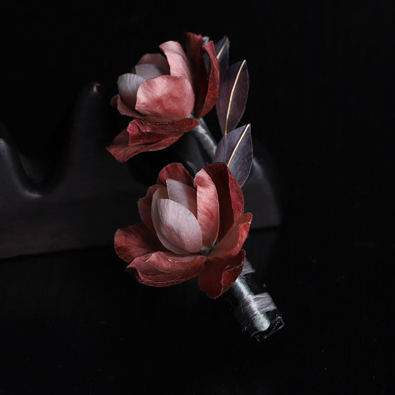Artisanal Hairpin| Scarlet Epiphyllum