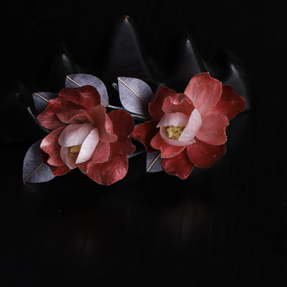 Artisanal Hairpin| Scarlet Epiphyllum