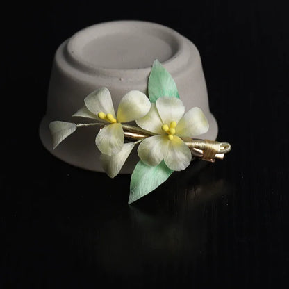 Artisanal Hairpin|White Gardenia