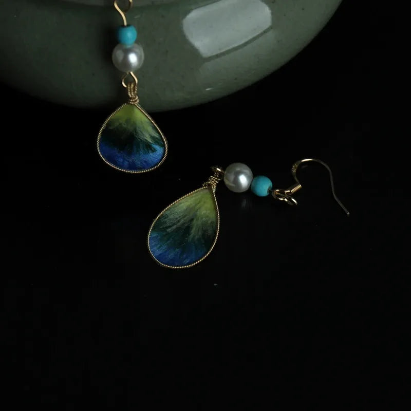 Minimalist Earrings|Emerald Drop