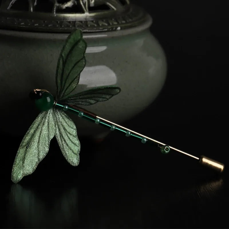 Artisanal Brooch| Azure Dragonfly