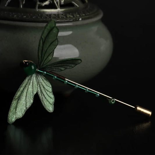 Artisanal Brooch| Azure Dragonfly