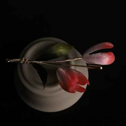 Handmade Brooch/Pink Peach Blossom