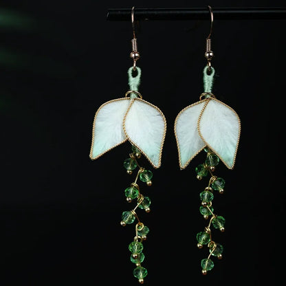 Artisanal Dangle Earrings| Emerald Curtain