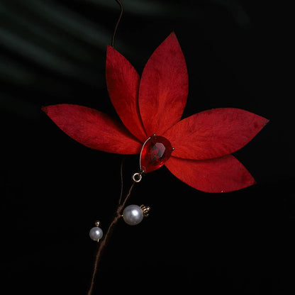 Vintage Hair Clip|Scarlet Lotus